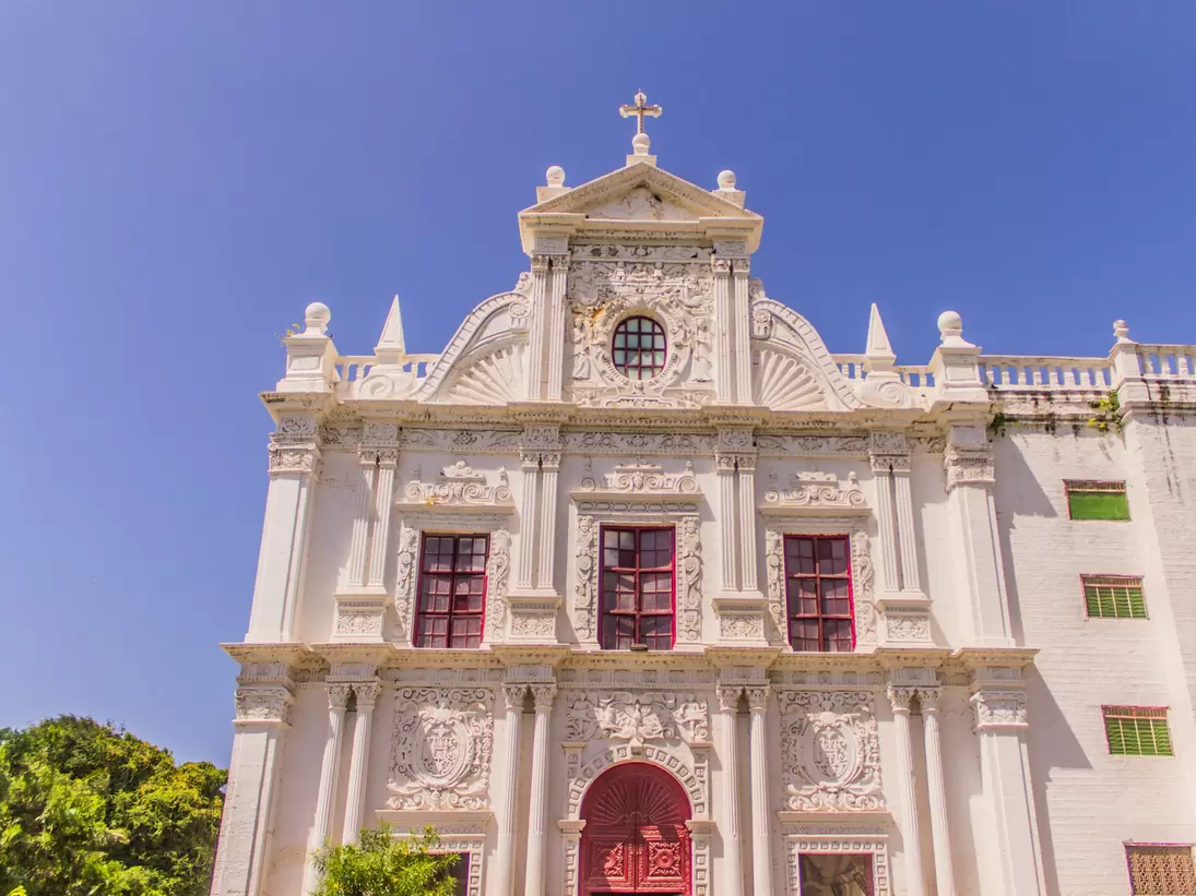 Facade of St Paul's church in Diu, Gujarat, india.