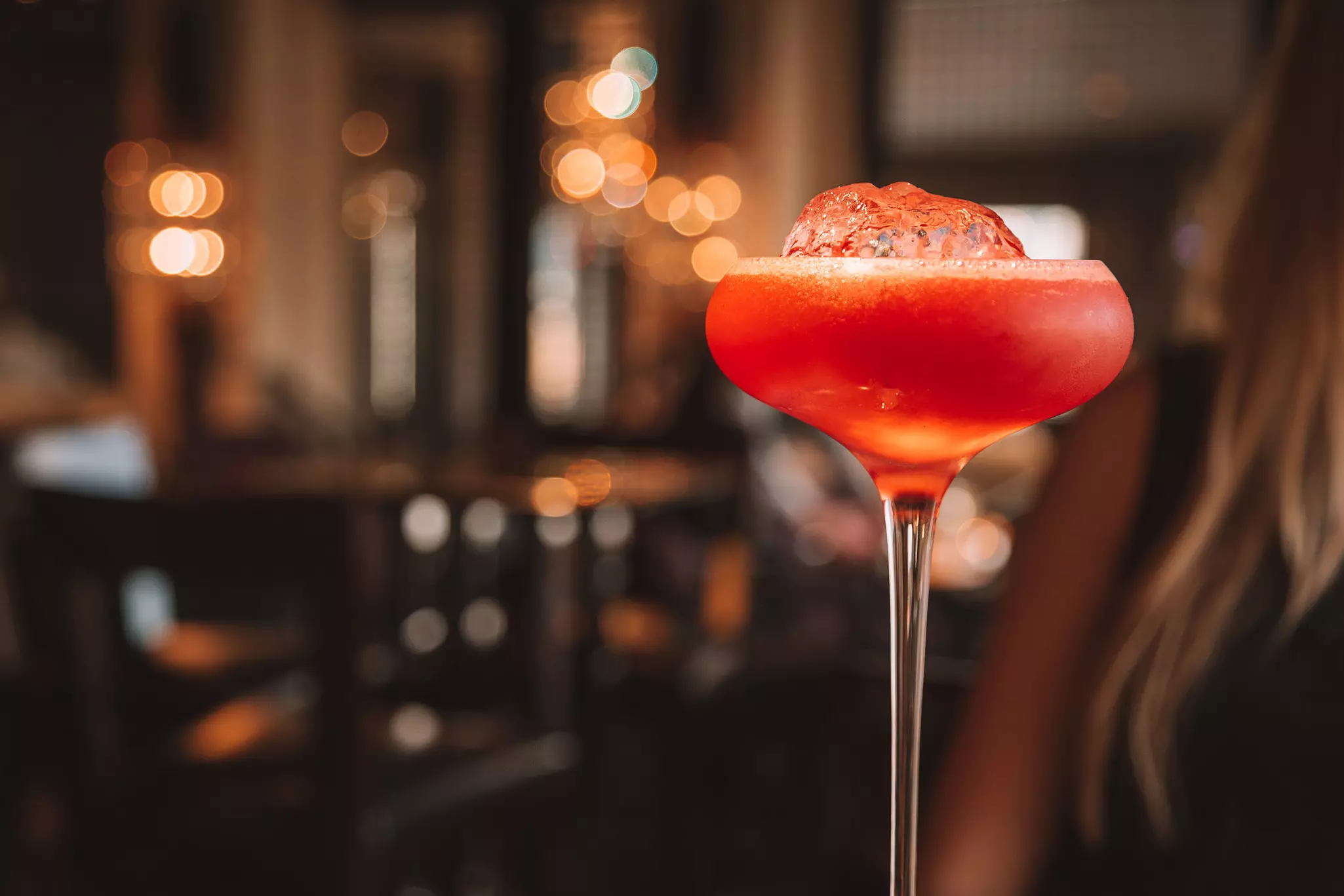 A stylishly presented cocktail at a bar in Hong Kong.