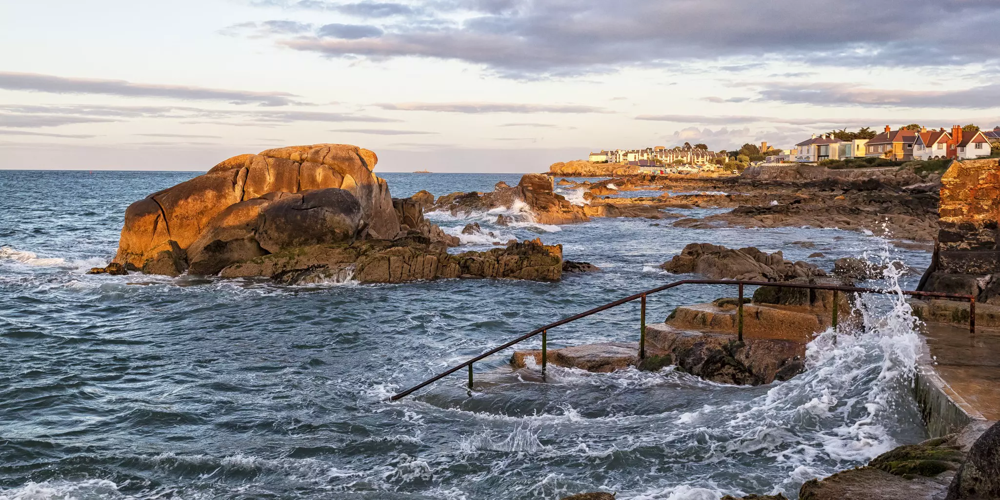 Wild seas at Forty foot at Sandycove, Dublin, Ireland.