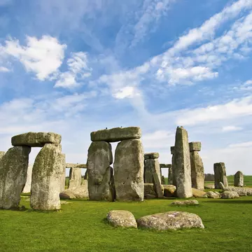 Blue skies over Stonehenge historic site