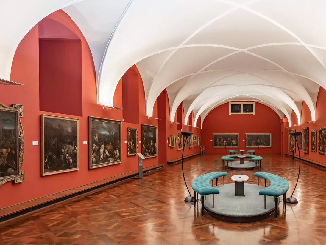 Prague, Czech Republic. Showroom inside Prague Castle Picture Gallery. The exhibition offers over a hundred of the finest paintings from the property of Prague Castle.