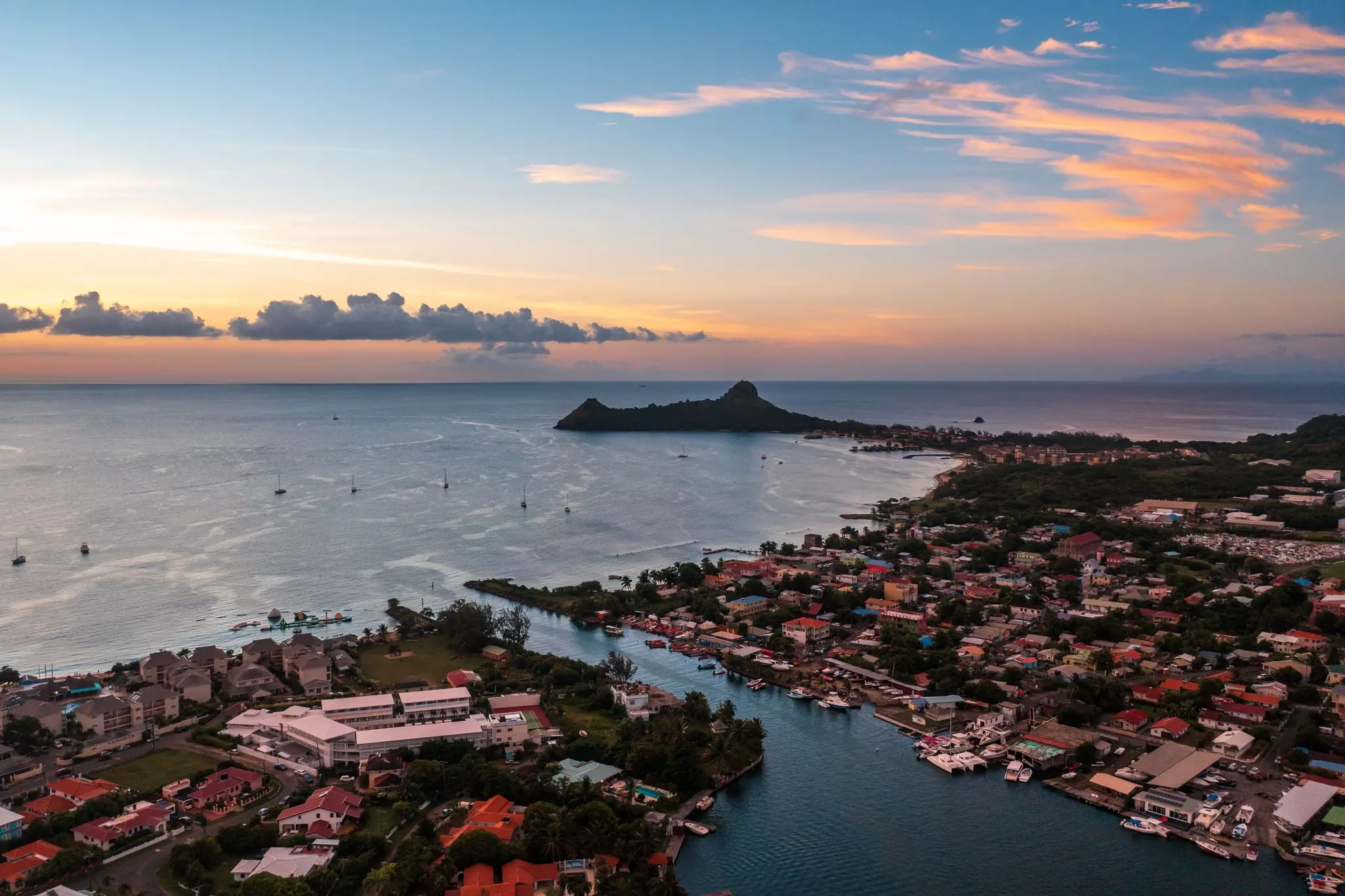Epic sunset view of Rodney bay marina in St Lucia
