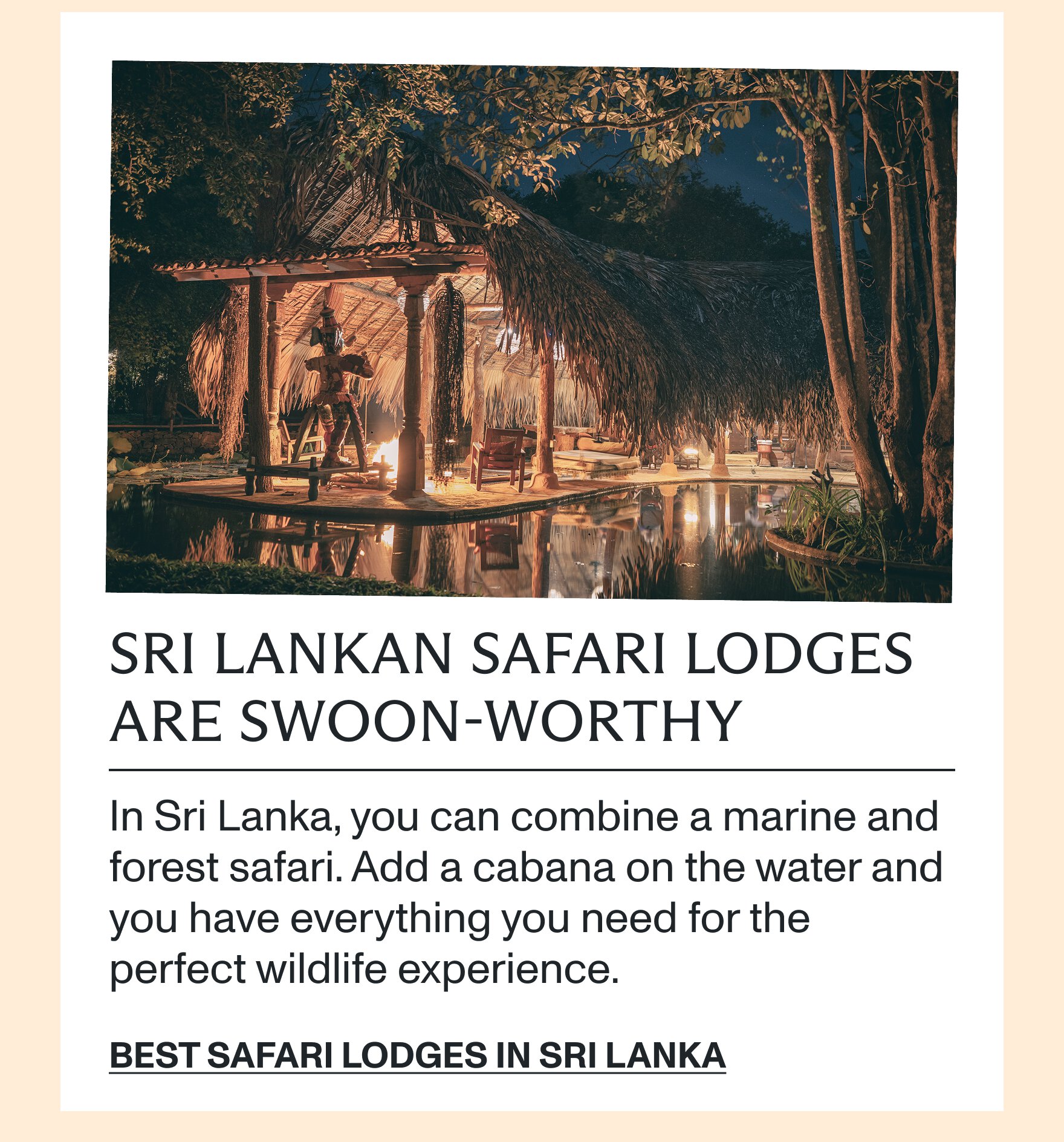 Best safari lodges in Sri Lanka