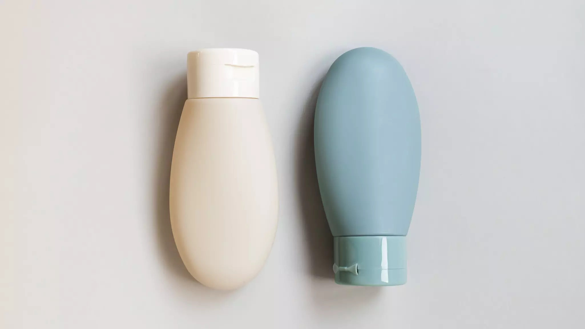 Set of travel reusable cosmetic bottles