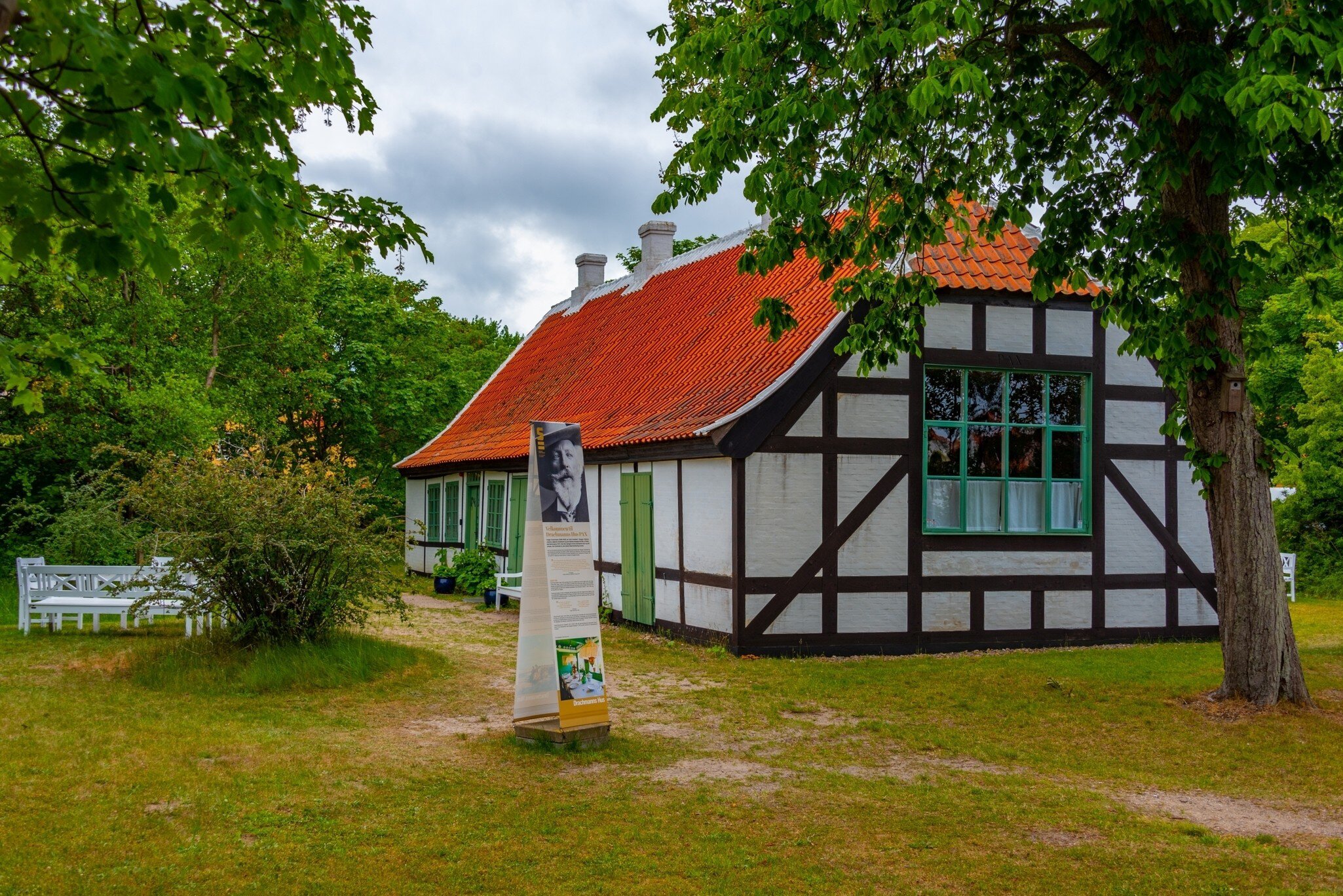 Exterior of Drachmann Hus museum in Danish town Skagen.