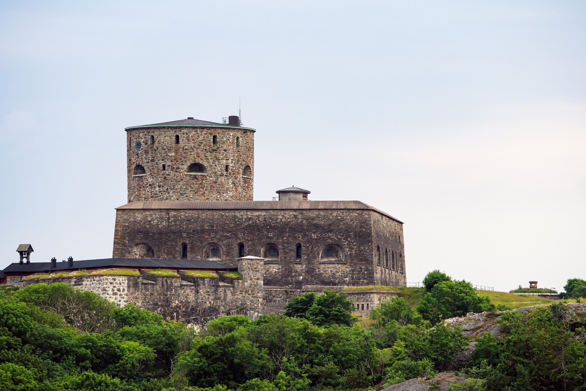 Marstrand, Sweden - Jun 26, 2022: Marstrand island with its most famous tourist attraction, Carlsten Fortress. Selective focus.  License Type: media  Download Time: 2023-06-25T09:06:09.000Z  User: hannahblackie10  Is Editorial: Yes  purchase_order: 56530/Global Publishing WIP  
