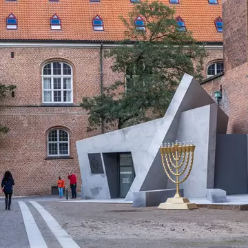 Copenhagen, Denmark. Danish Jewish Museum in the Royal Library Garden. The museum, designed by the world famous Polish-American architect ,Daniel Libeskind, opened in 2004.