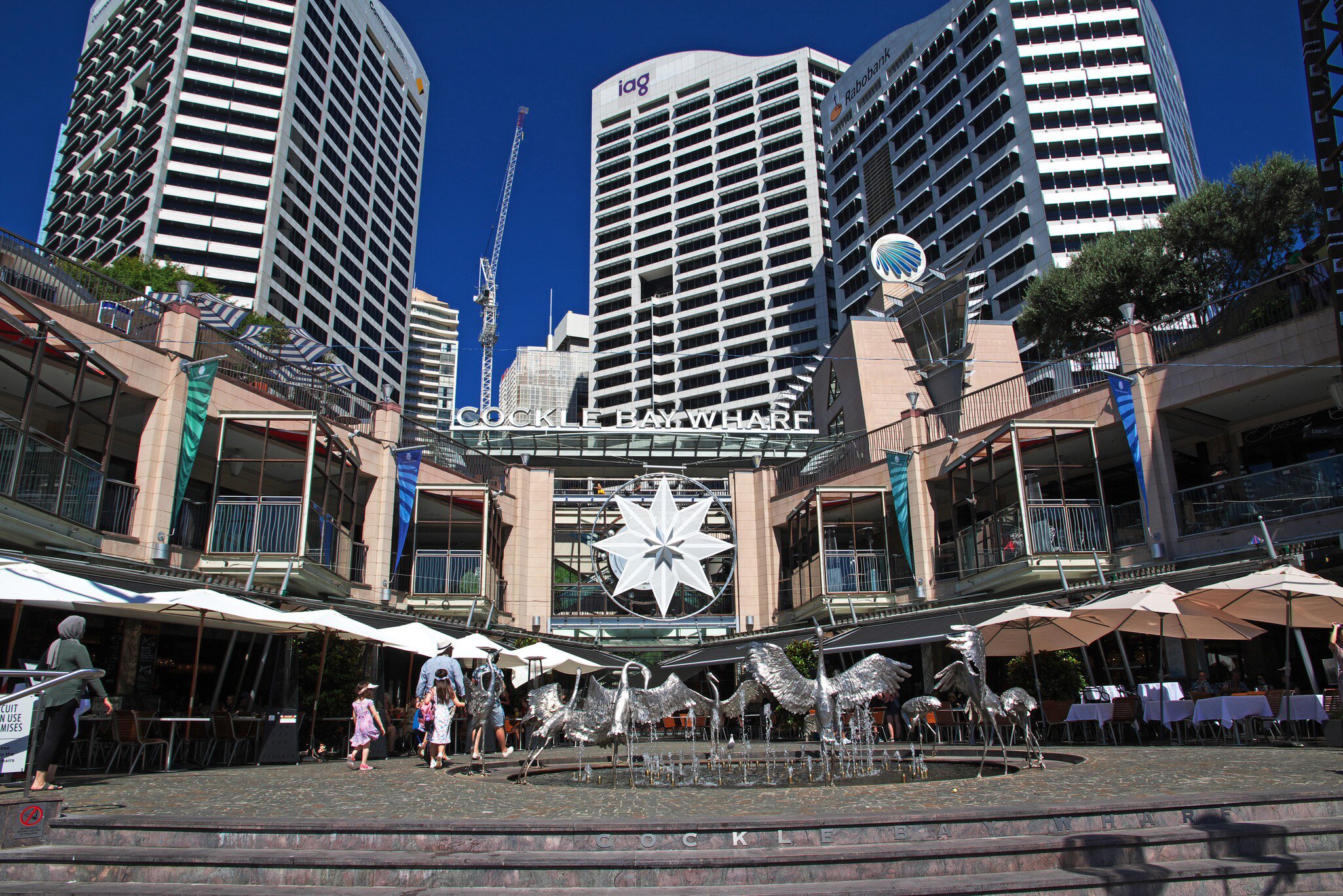 Exterior of Cockle Bay Wharf in Sydney, Australia.