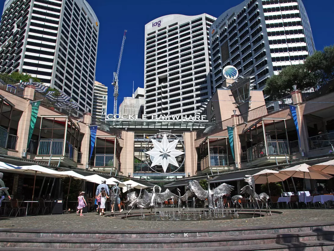 Exterior of Cockle Bay Wharf in Sydney, Australia.