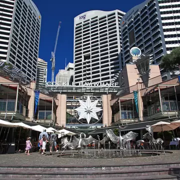 Exterior of Cockle Bay Wharf in Sydney, Australia.