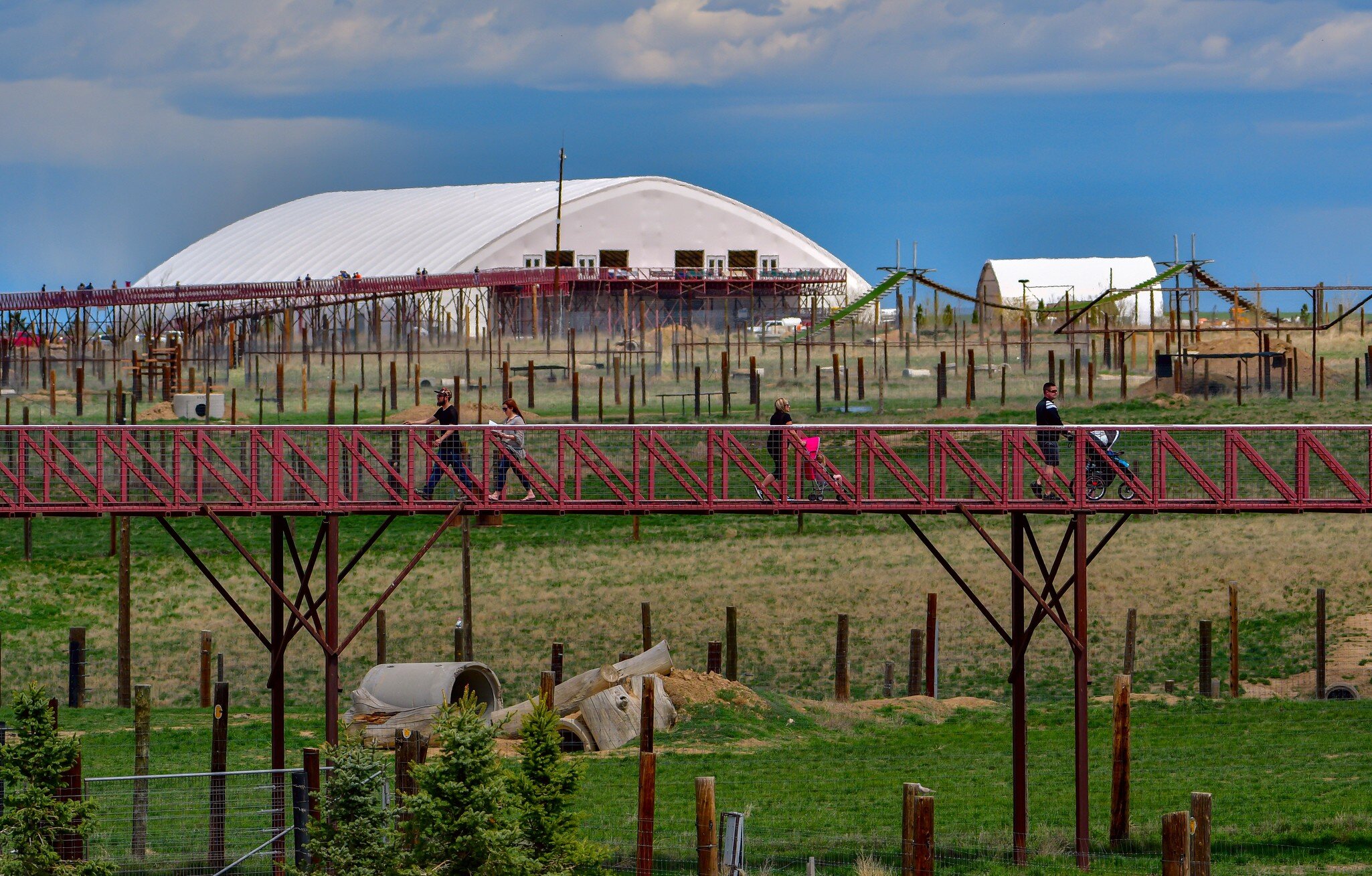Keenesburg, Colorado / USA - 28  April 2019: The Wild Animal Sanctuary uses elevated walkways for the comfort of the animals and the safety of the visitors.