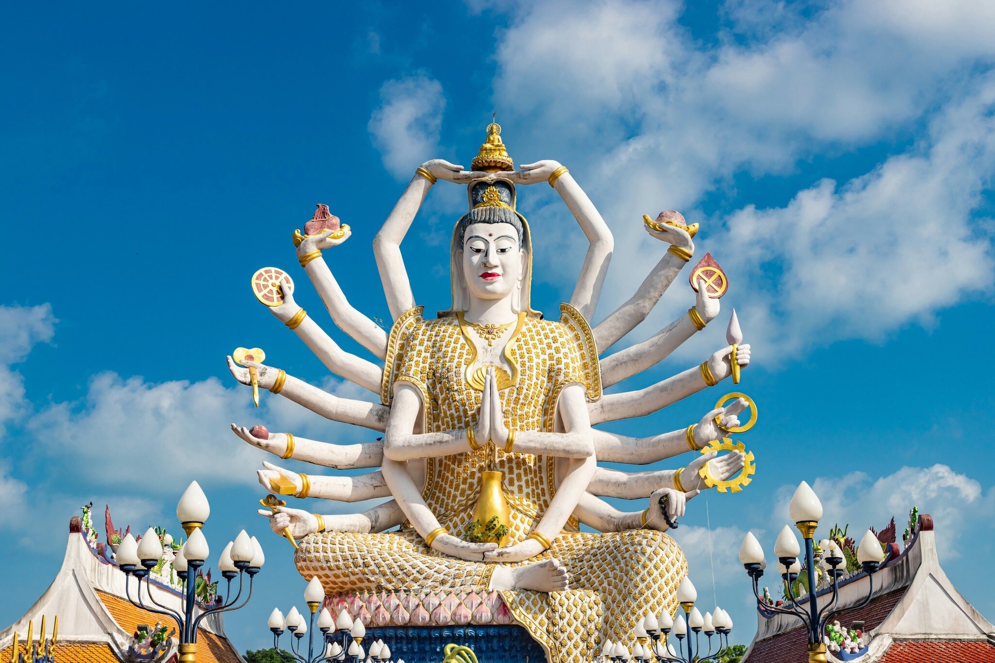 The Guan Yin statue at Wat plai laem, Koh Samui, Thailand. 