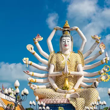The Guan Yin statue at Wat plai laem, Koh Samui, Thailand. 