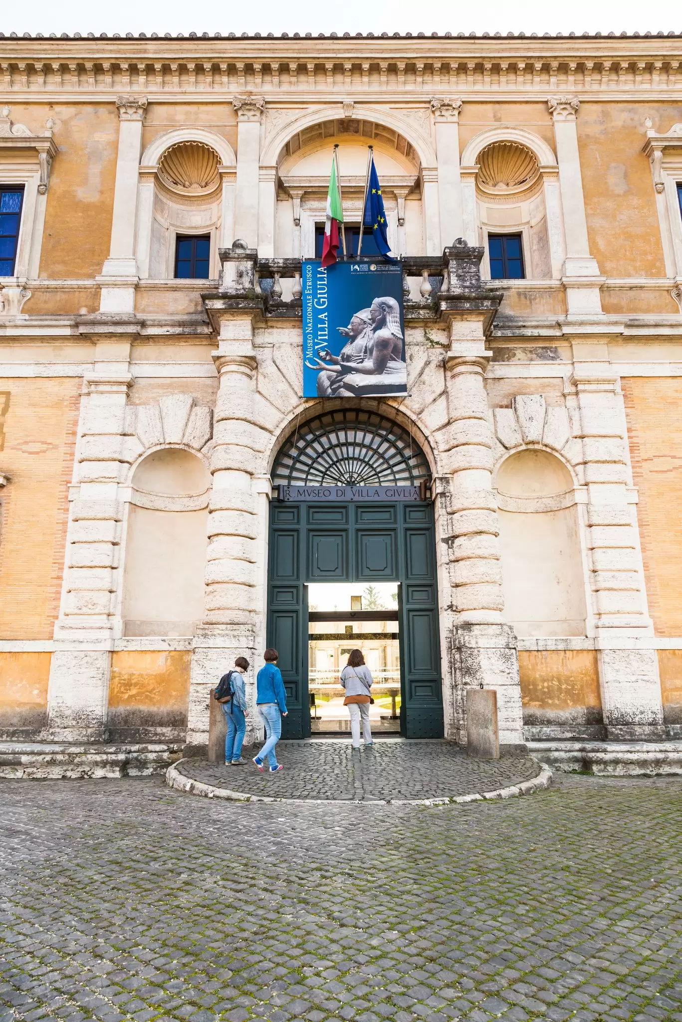 Entrance to the Museo Nazionale Etrusco di Villa Giulia in Rome, Italy.