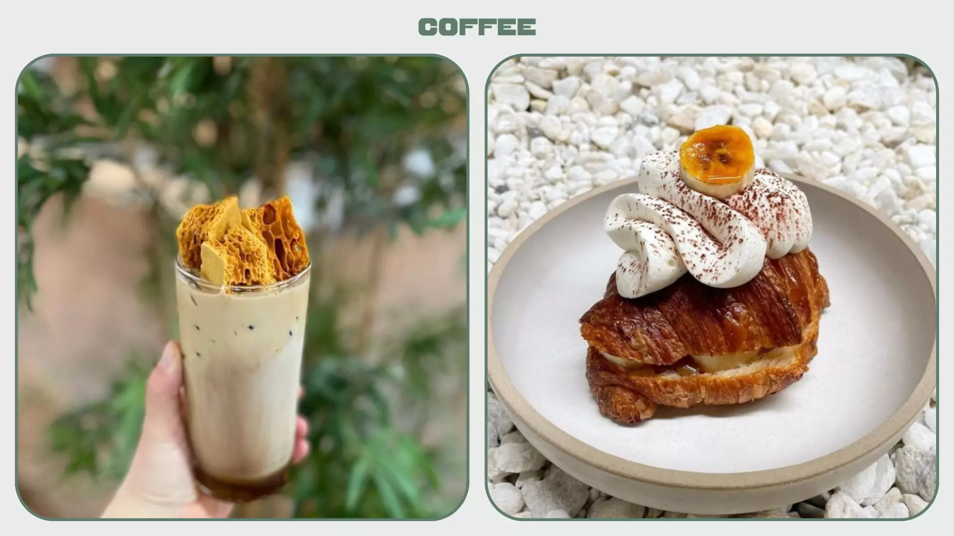 Treat your sweet tooth to toffee latte with house-made honeycomb at Jina Bakes and a croissant with cream and caramelised banana © Jina Bakes