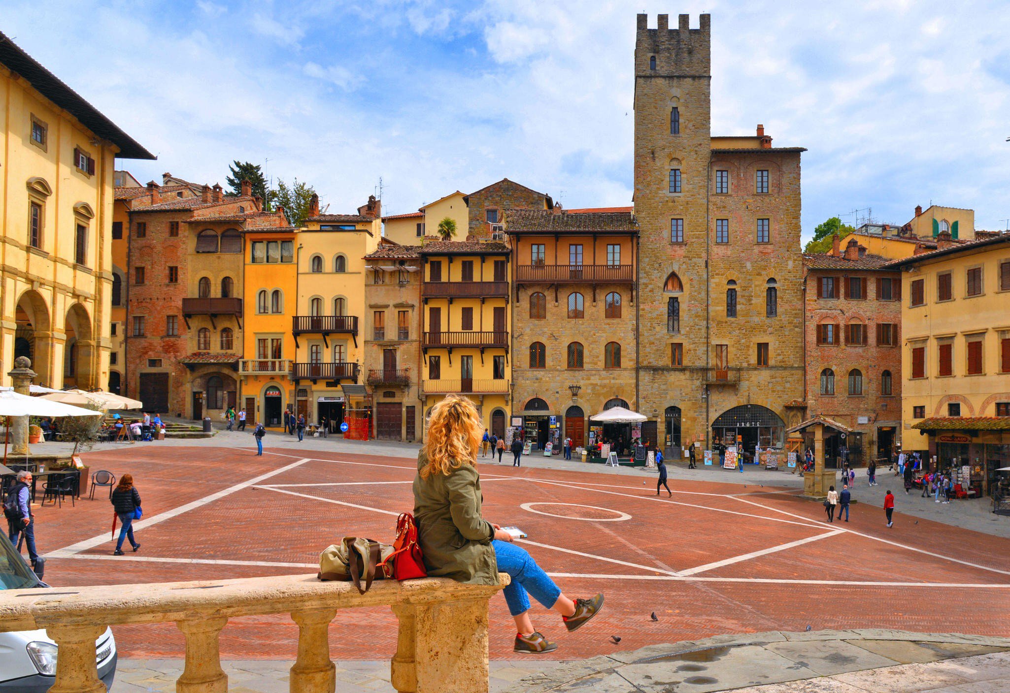 April 25, 2019: Woman sitting on a stone handrail at Piazza Grande square in Arezzo.
1534933634
ancient, architecture, arezzo, attraction, building, city, cityscape, culture, destination, europe, european, exterior, facade, famous, heritage, historic, historical, holiday, house, italia, italian, italy, landmark, landscape, medieval, monument, old, outdoor, palace, people, piazza, romantic, sky, square, street, toscana, tourism, tourist, town, travel, tuscany, unesco, urban, vacation, view