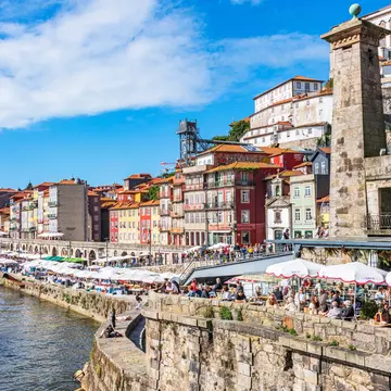 Porto Portugal October 17 2024  The Porto riverfront is a vibrant blend of colorful historic buildings, lively cafes, and stunning views of the Douro River., License Type: media, Download Time: 2025-04-15T17:11:00.000Z, User: LP_ASouza, Editorial: true...