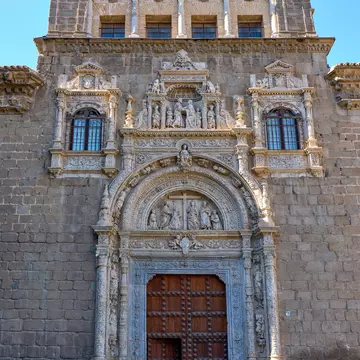 Facade of the Museo de Santa Cruz in Toledo, Spain.
