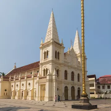 Facade of Santa Cruz Cathedral Basilica, Kochi. Kerala, India.