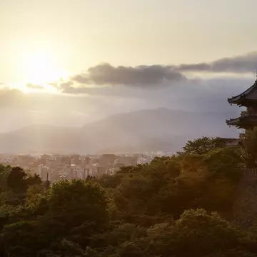 The Edo-style Kiyomizu-dera temple in the Higashiyama neighborhood overlooks modern Kyoto. Jonathan Gregson/Lonely Planet