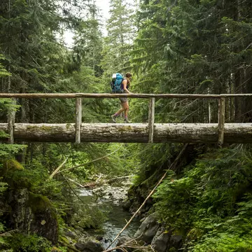 Woman hiking outdoors
