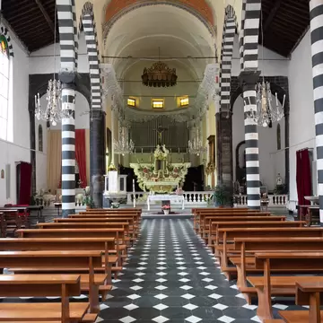 Interior of the Church of San Giovanni Battista in Monterosso al Mare.