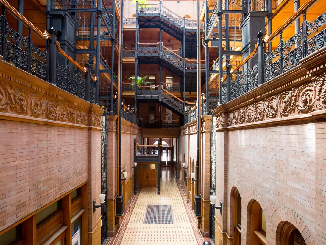 Los Angeles, USA - 14 July, 2014: The iconic art deco interior of the Bradbury Building in Downtown Los Angeles  License Type: media  Download Time: 2023-05-20T07:55:07.000Z  User: claramonitto  Is Editorial: Yes  purchase_order:   