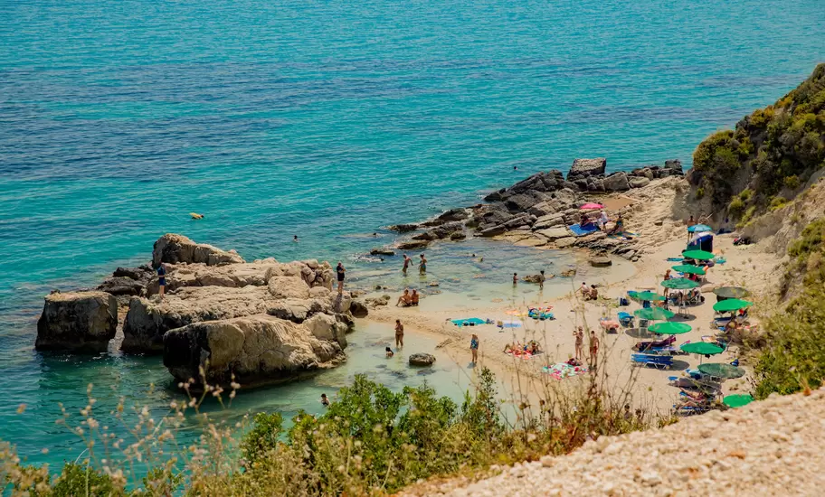 ZAKYNTHOS, GREECE - 18 june 2019 - Small beach Xigia on Greek island Zakynthos