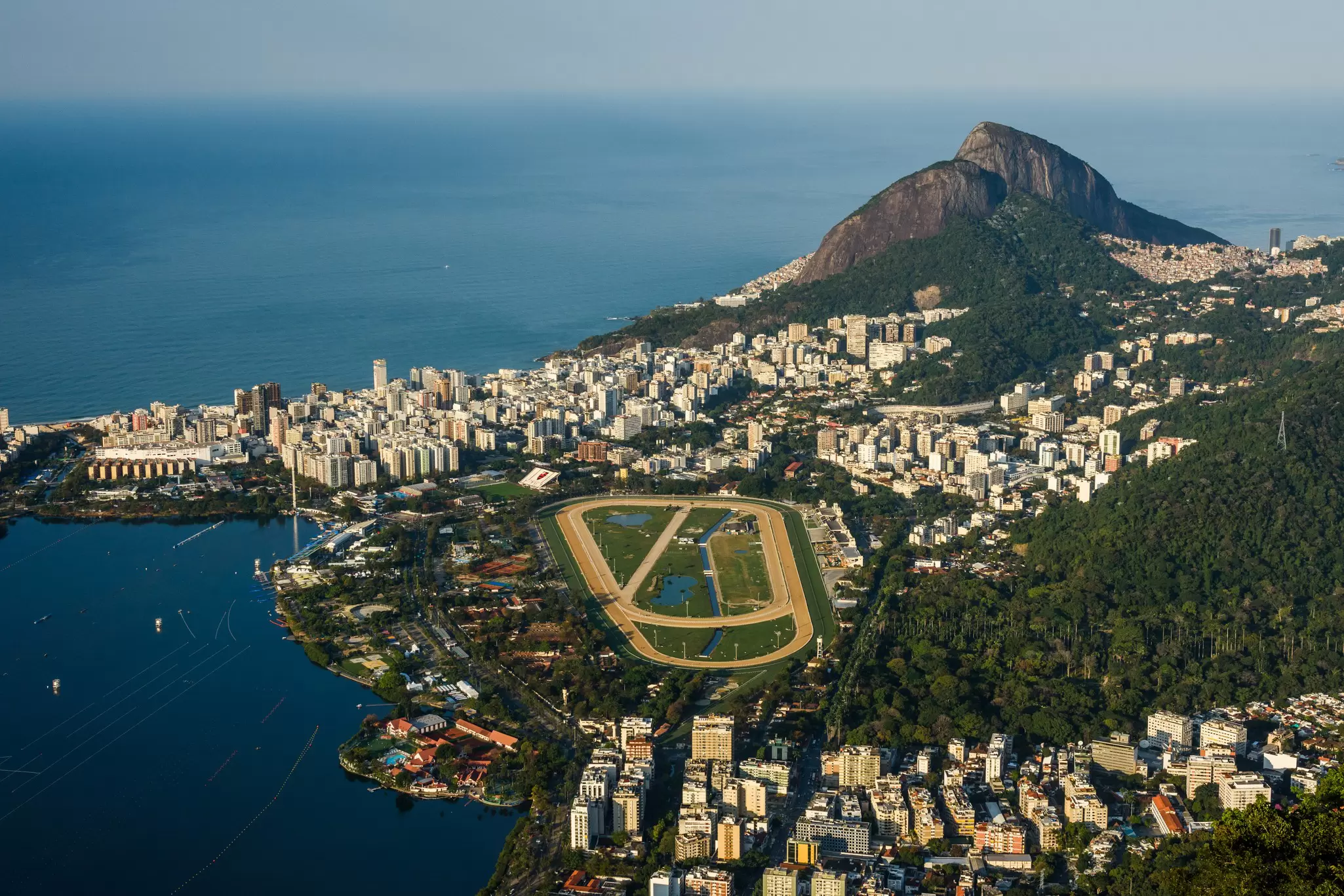 View from Corcovado Mountain in Rio de Janeiro, Brazil.