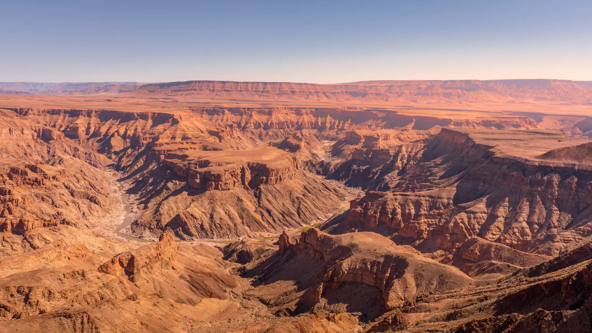 Fish River Canyon at sunset, world's second largest canyon, Hobas, South Namibia.