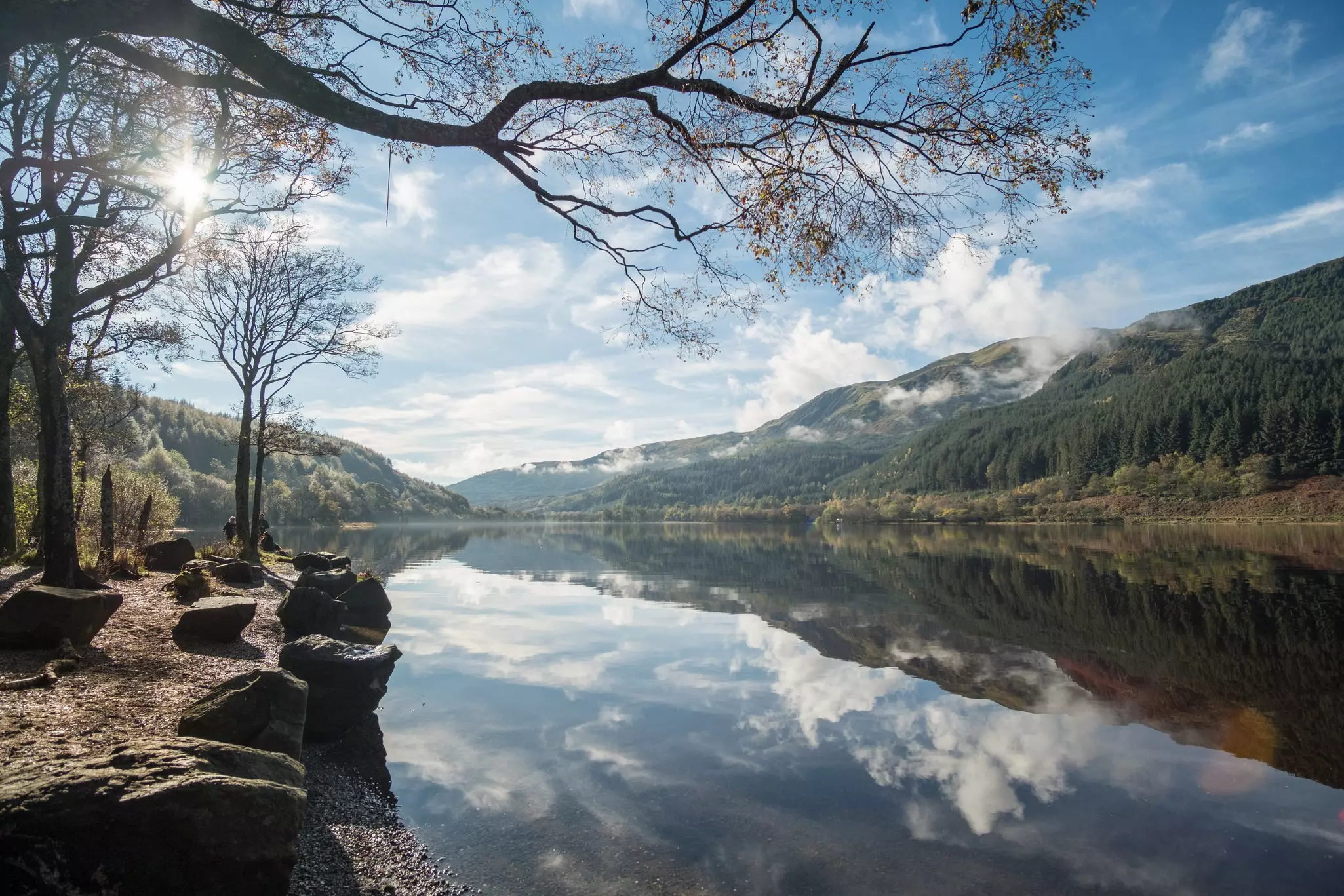 Autumn in Loch Lubnaig, part of the Loch Lomond & The Trossachs National Park, Scotland.