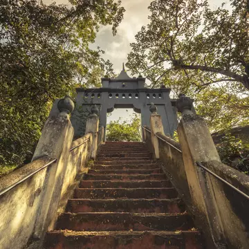 Rock Temple Staircase leading to a grave and the dagga.
