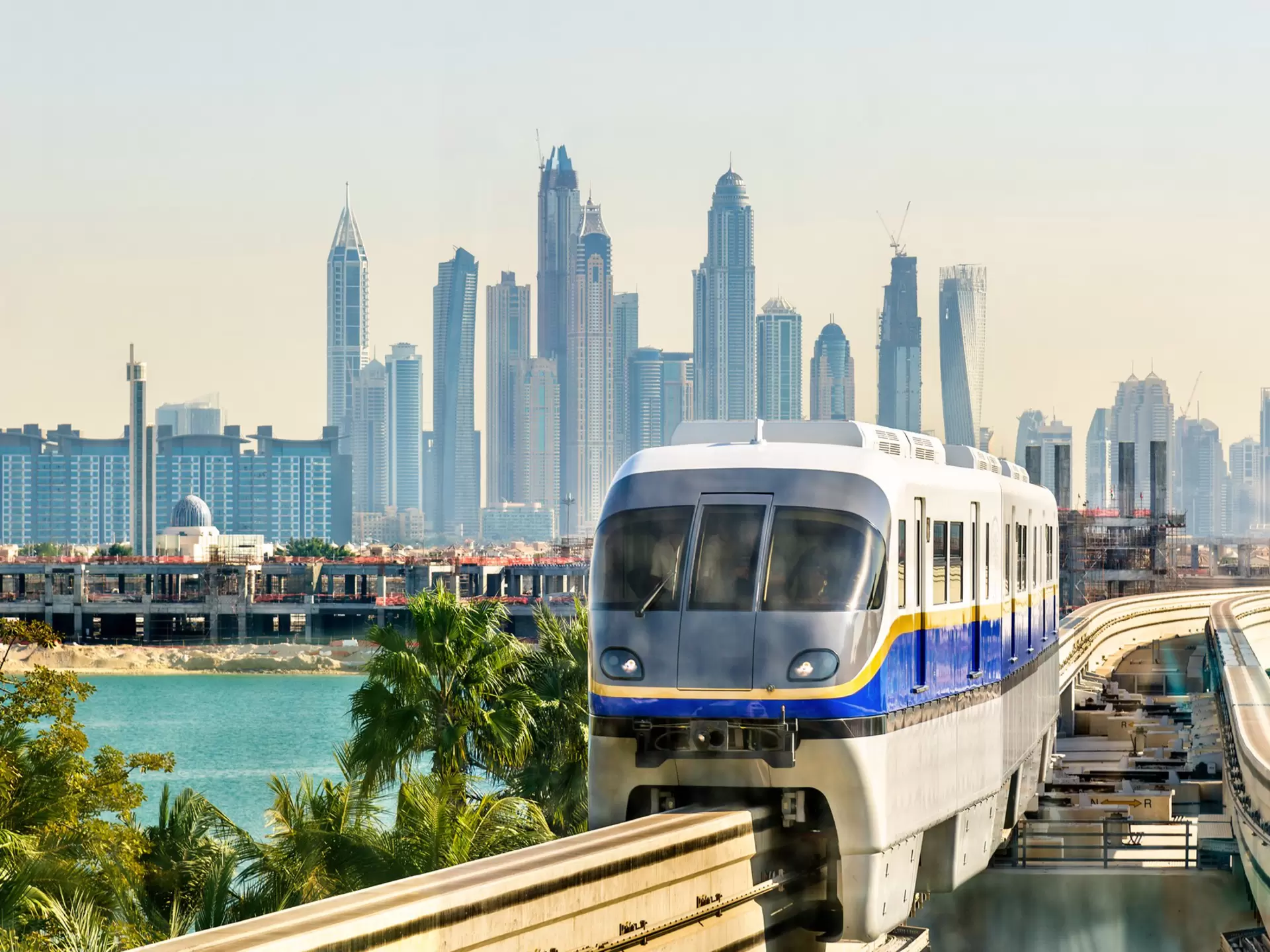Dubai skyline seen from the desert