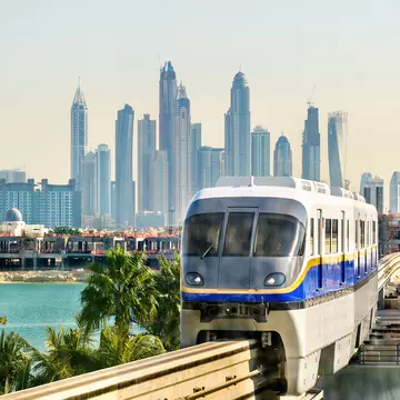 Dubai skyline seen from the desert