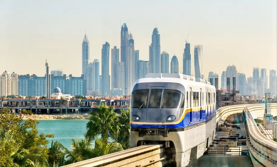 Dubai skyline seen from the desert