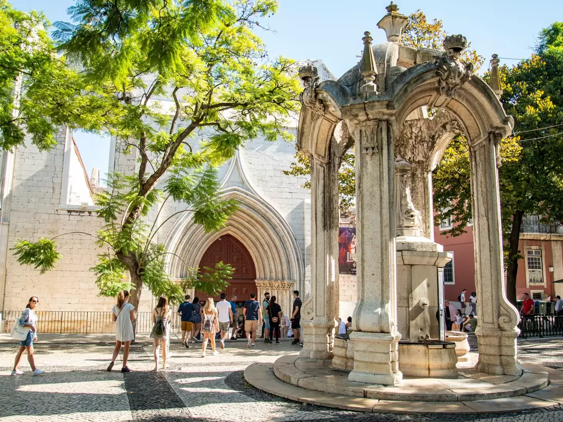 Ruins of the Convent of Our Lady of Mount Carmel in Lisbon, Portugal.