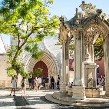 Ruins of the Convent of Our Lady of Mount Carmel in Lisbon, Portugal.