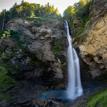 the Reichenbach Falls in Switzerland is a favourite place of the Sherlock Holme fan; Shutterstock ID 1742814446;