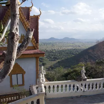 Panoramic view of surrounding countryside from Phnom Sampeou