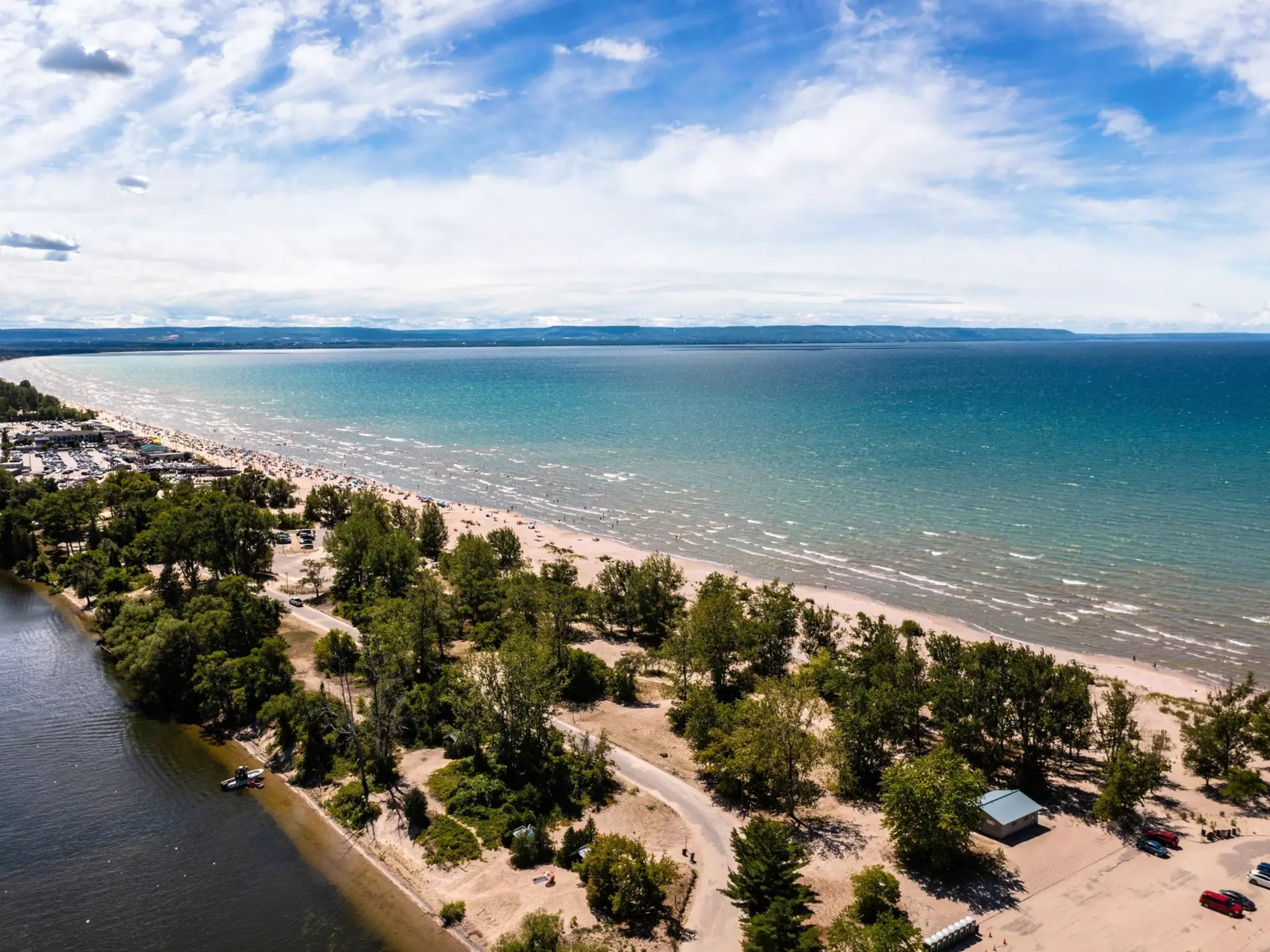 An aerial view of Wasaga Beach, Ontario, Canada. Content zilla/Shutterstock