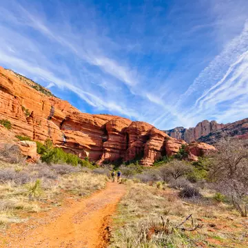 A trail at the Palatki Heritage Site cliff ruins in Sedona, Arizona