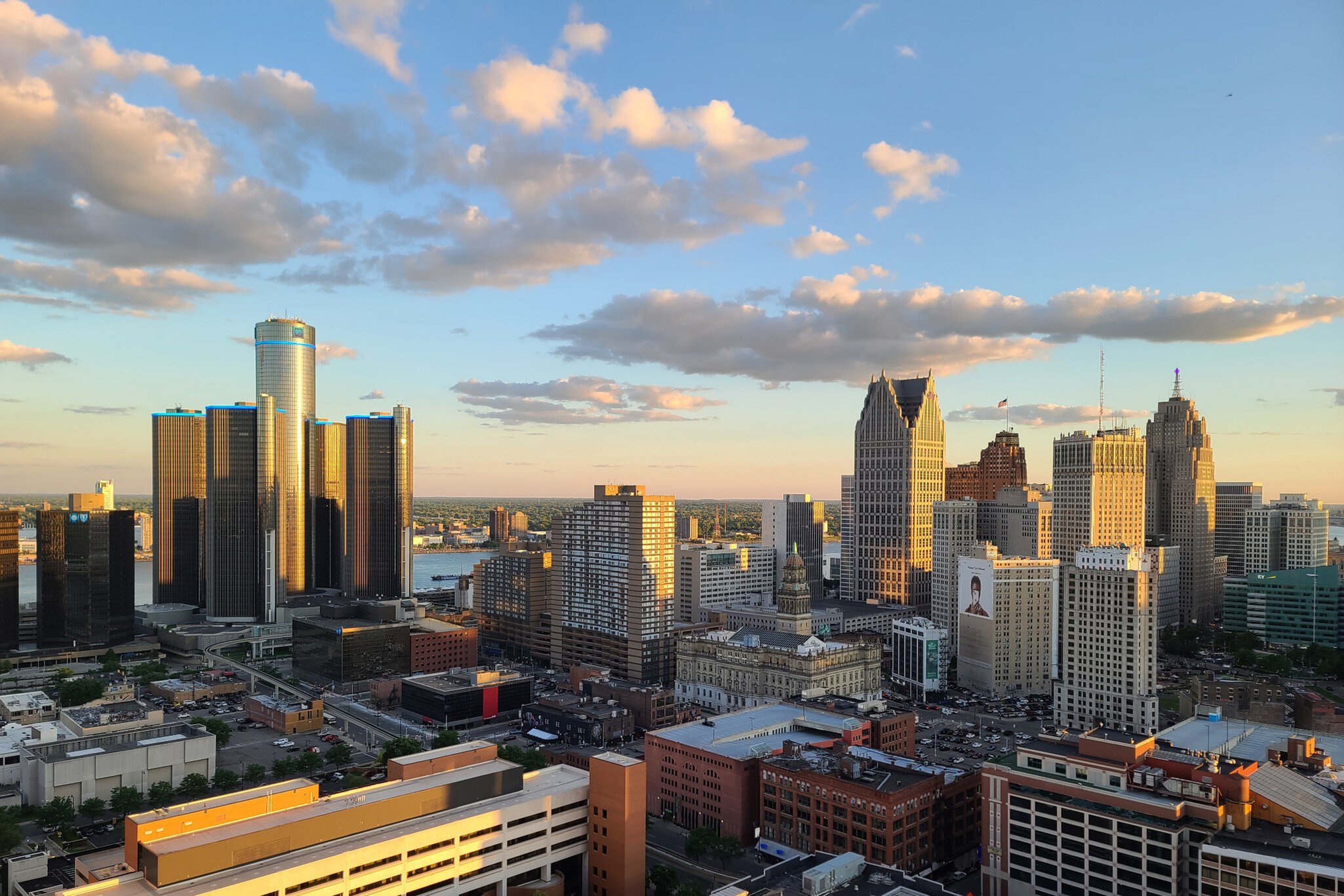 Detroit, Michigan's city skyline. Photo by Mike Kline (notkalvin)/Getty Images
