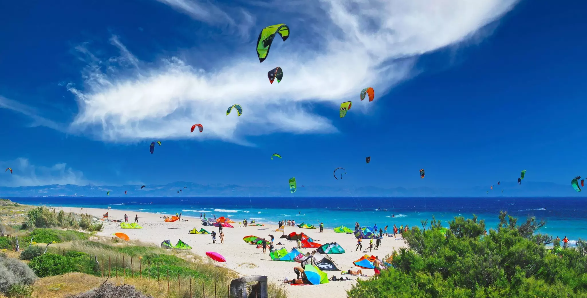 At the very southern tip of mainland Europe, the beach at Tarifa attracts sunbathers and kitesurfers © Ralf Liebhold / Shutterstock