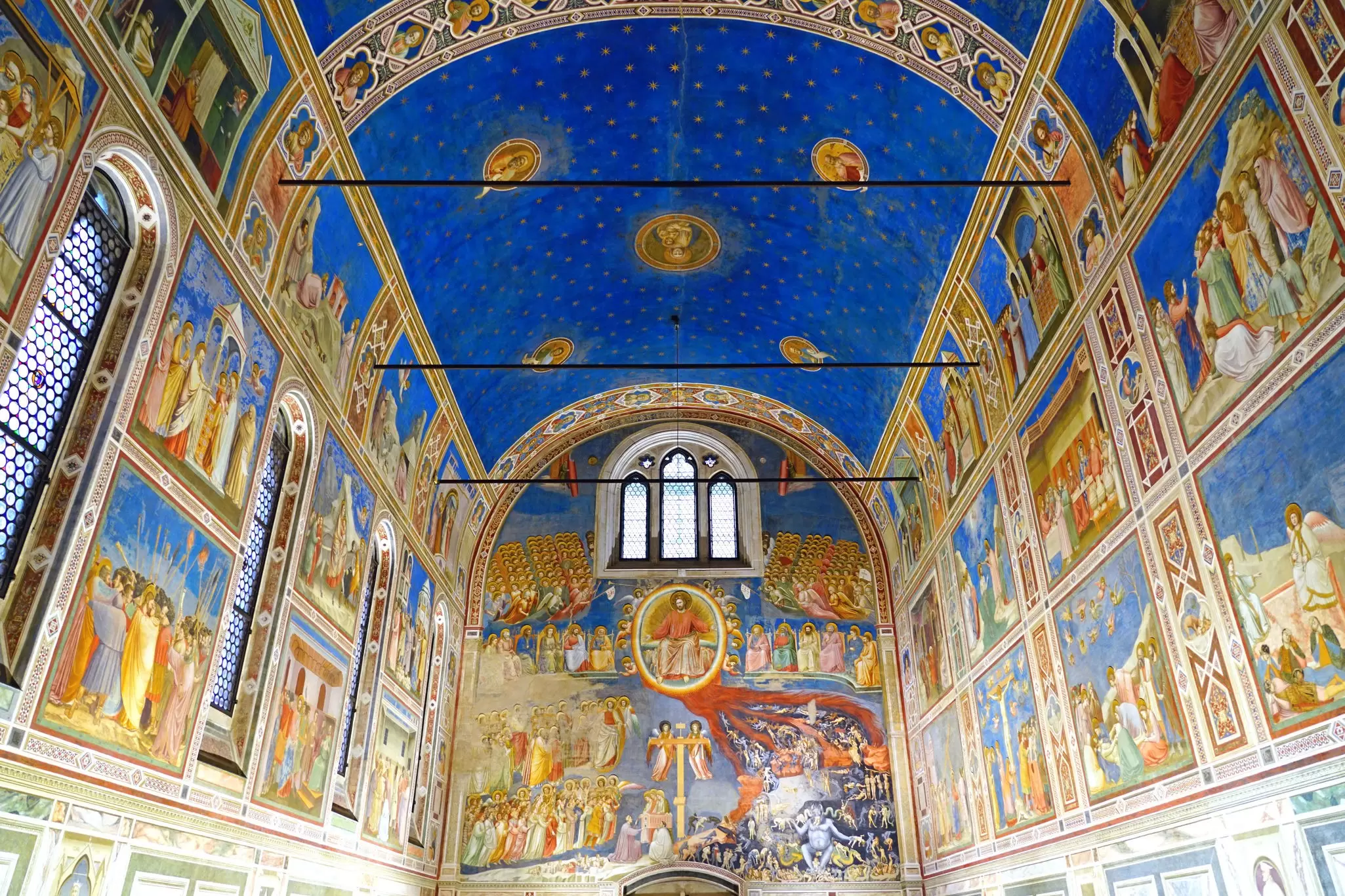 Colorful fresco inside the Cappella degli Scrovegni, part of the Museo Civico of Padua.