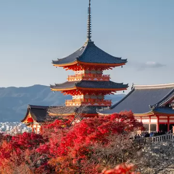 Kiyomizu or Kiyomizu-dera temple in autum season at Kyoto Japan