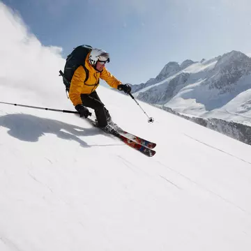 Downhill skier Schnalstal South Tyrol, Italy
