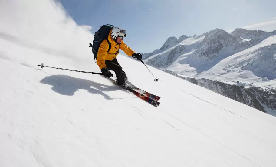 Downhill skier Schnalstal South Tyrol, Italy
