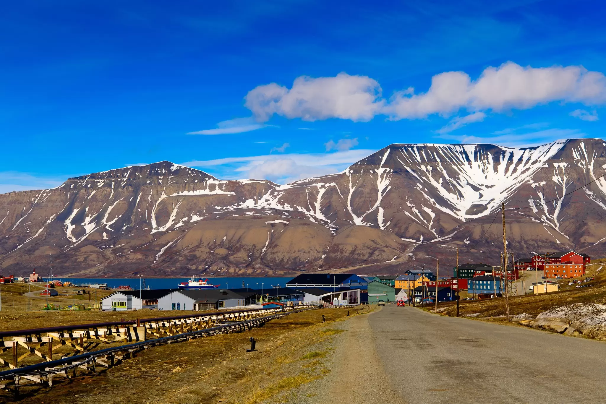 The town of Longyearbyen in Svalbard, Norway