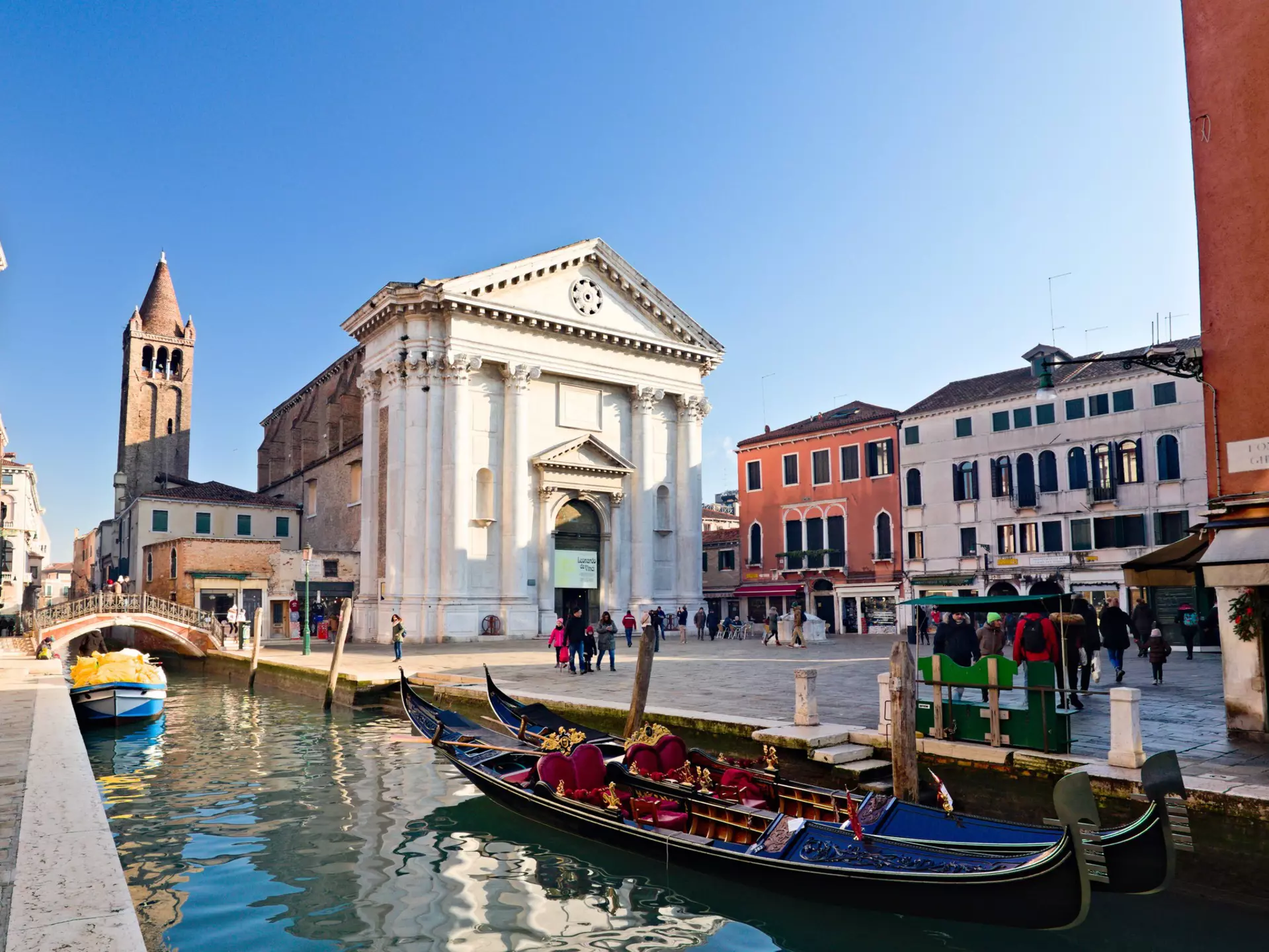 View of Campo San Barnaba and Chiesa di San Barnaba in Venice, Italy.