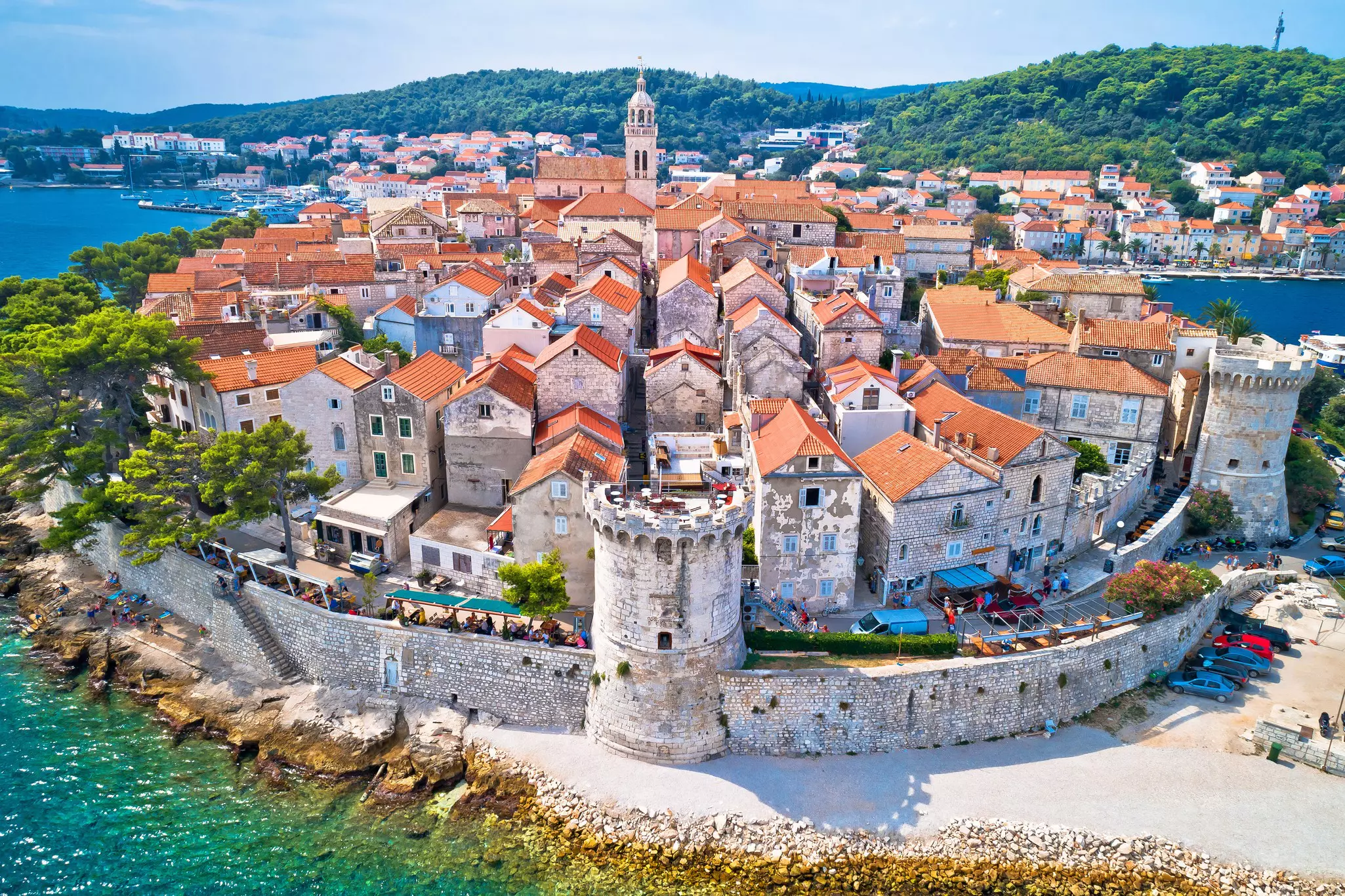 Aerial view of Korčula